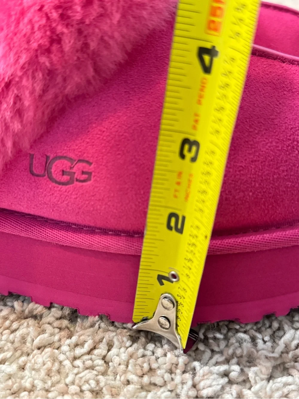 Ugg Disquette Women's Size 7 Pink Platform Slippers - Picture 10 of 10